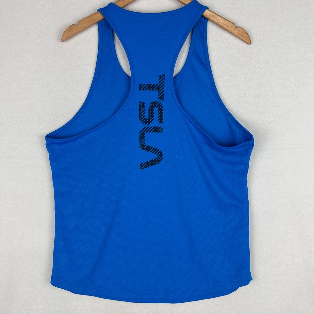 Men's TSLA Blue Tank Top Y-Back Workout Athletic Size Small